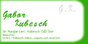 gabor kubesch business card